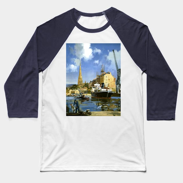 Vintage Travel Art - Bristol Baseball T-Shirt by Starbase79